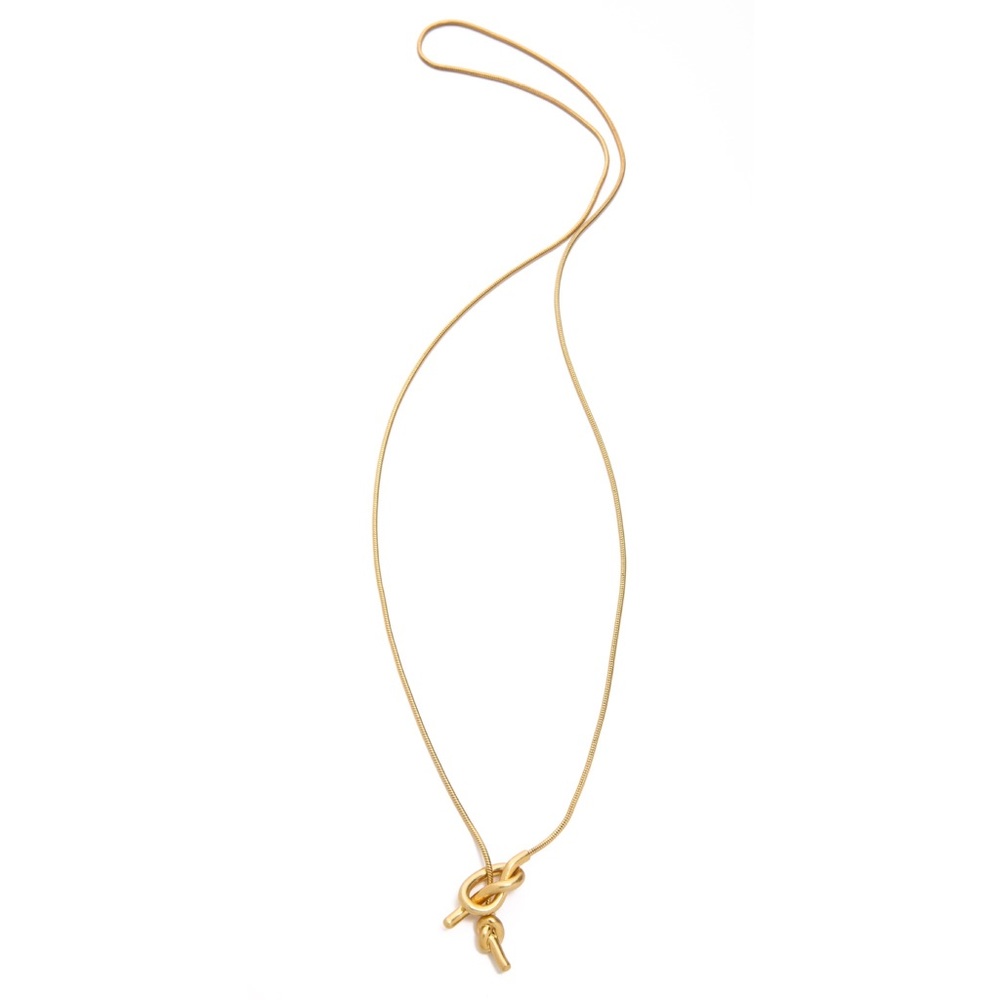 NWOT Madewell Knotshine Necklace Gold Plated - Picture 2 of 8